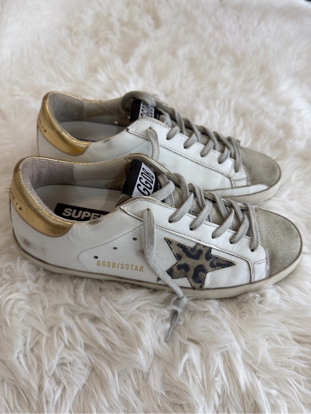 Golden Goose GGDB Super-Star 
Leopard Star Sneakers Size 36 US 6